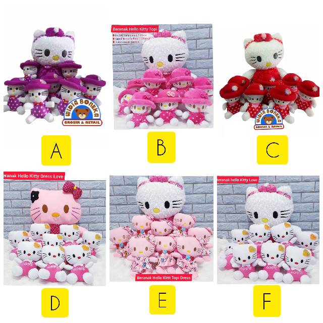 Boneka Beranak Hello Kitty Jumbo dan Hello Kitty Mini