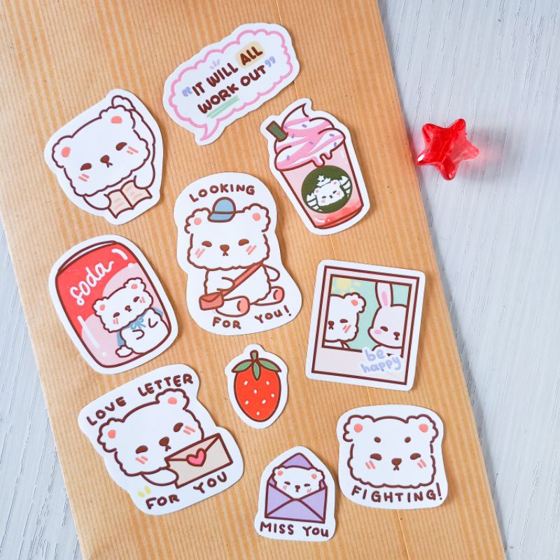 

Sticker Fluffy - stiker lucu, imut, aesthetic. Stiker journal, botol, laptop,dll