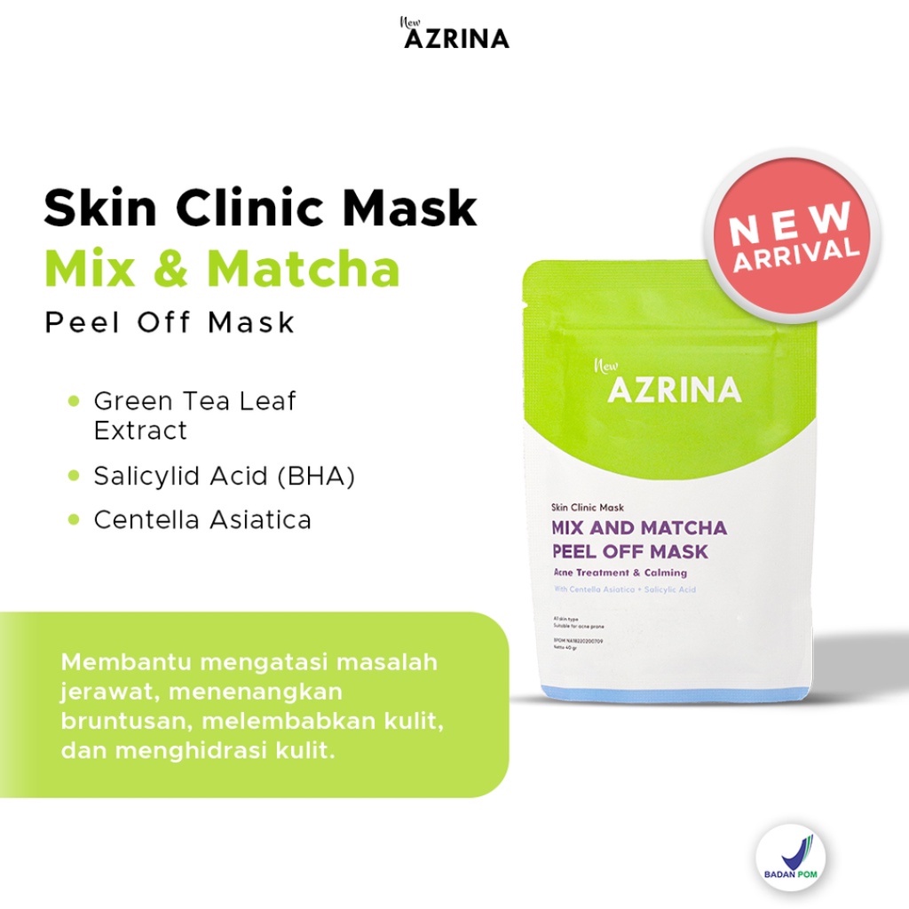 [ FREE GIFT ] Azrina Skin Clinic Mask Keep It Charcoal Be Grapefull Strawbright Mix and Matcha - Masker Wajah Peel Off
