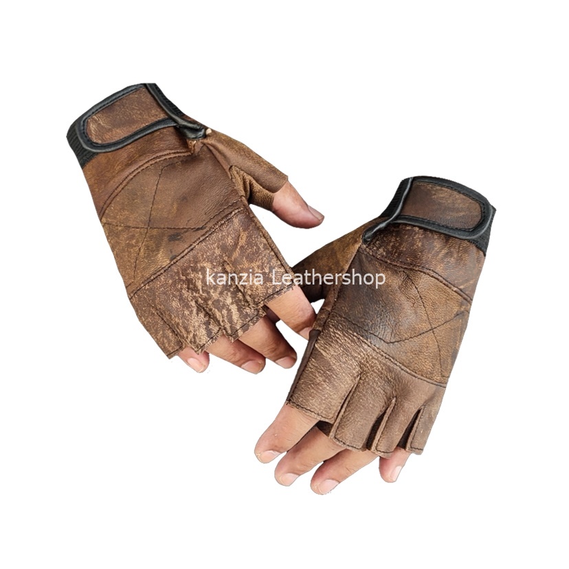 Kanzia Leathershop Sarung Tangan Motor Kulit Half Limited Edition