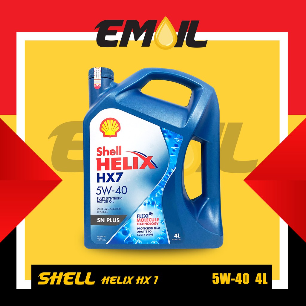 OLI SHELL HX7 SAE 5W 40 API SN galon 4 liter SEGEL BARU HOLOGRAM