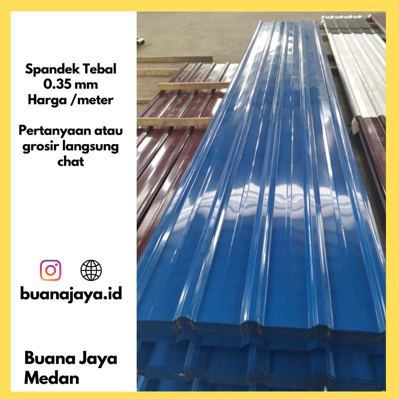 Seng Atap Spandek Spandeck Tebal 0 35mm Per Meter Medan Shopee Indonesia