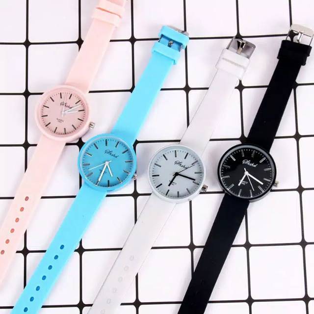 Medan Termurah Strap soft rubber Jam import jam tangan wanita Pria ruber