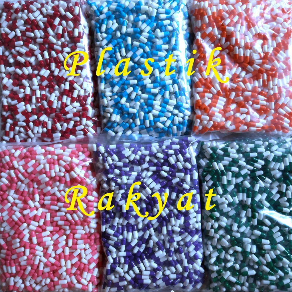 Cangkang Kapsul Ukuran 0 warna warni Metalik / Kapsul Kosong Ukuran 0 Kombinasi warna metalic / Kuli