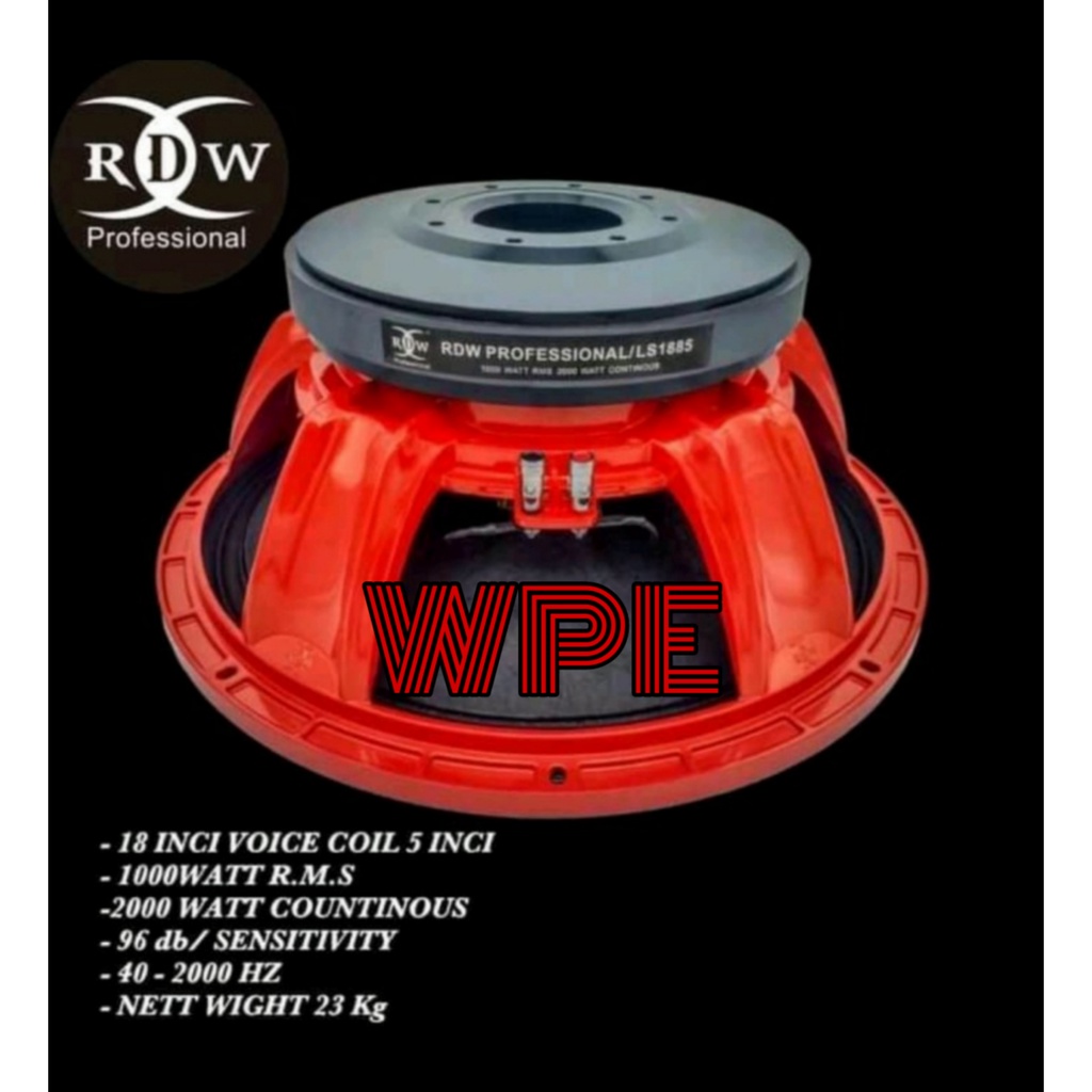Speaker Komponen RDW LS1885 LS 1885 18inch Original