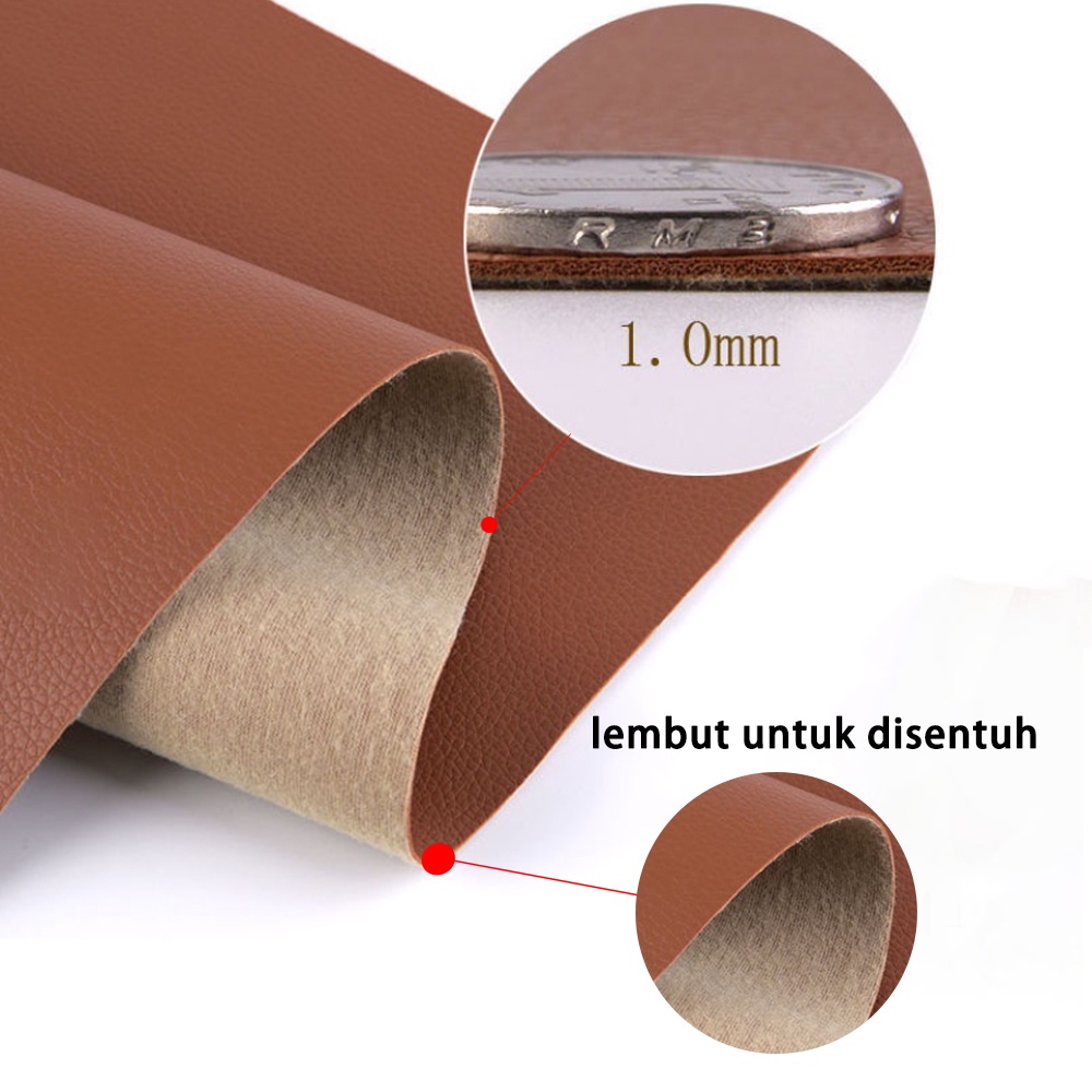 【Restorasi Kulit】70*200cm Perekat Ekstra Kuat Leather Perbaikan Repair Bahan Kulit Yang Rusak Kulit Sofa, Kursi, tas jok mobil, tas jok motor Kain Leather Sticker Kulit PU