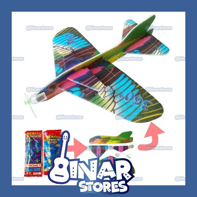#GR155 MAINAN ANAK PESAWAT BUSA GABUS BESAR FLYING GLIDER INDONESIA 90AN JADUL BY BINAR STORES