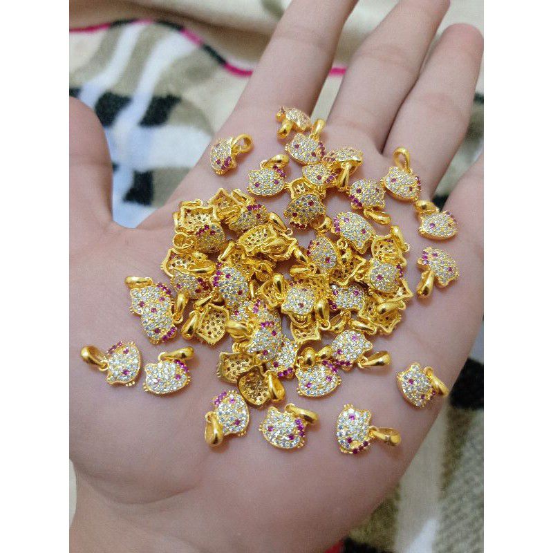 LIONTIN KALUNG ANAK HELLO KITTY PERAK ASLI 925 LAPIS EMAS