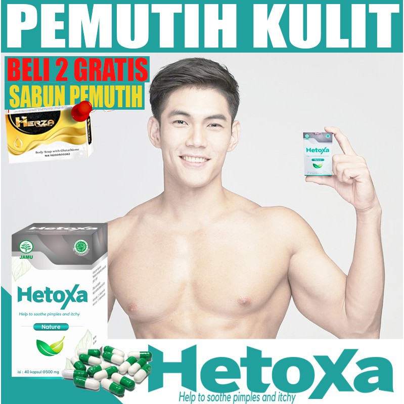 Pemutih Pria Hetoxa Whitening Kulit Badan Wajah Tubuh Muka Ketiak Selangkangan Pantat Jerawat Gluta Shopee Indonesia
