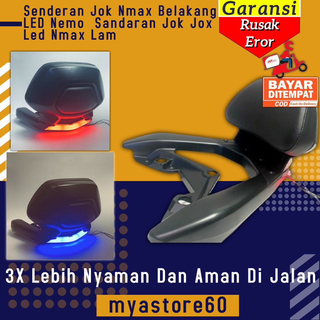 Jok Senderan Nmax Belakang LED Nemo Sandaran Jok Jox Led Aksesoris Variasi Sparepart Nmax Lama