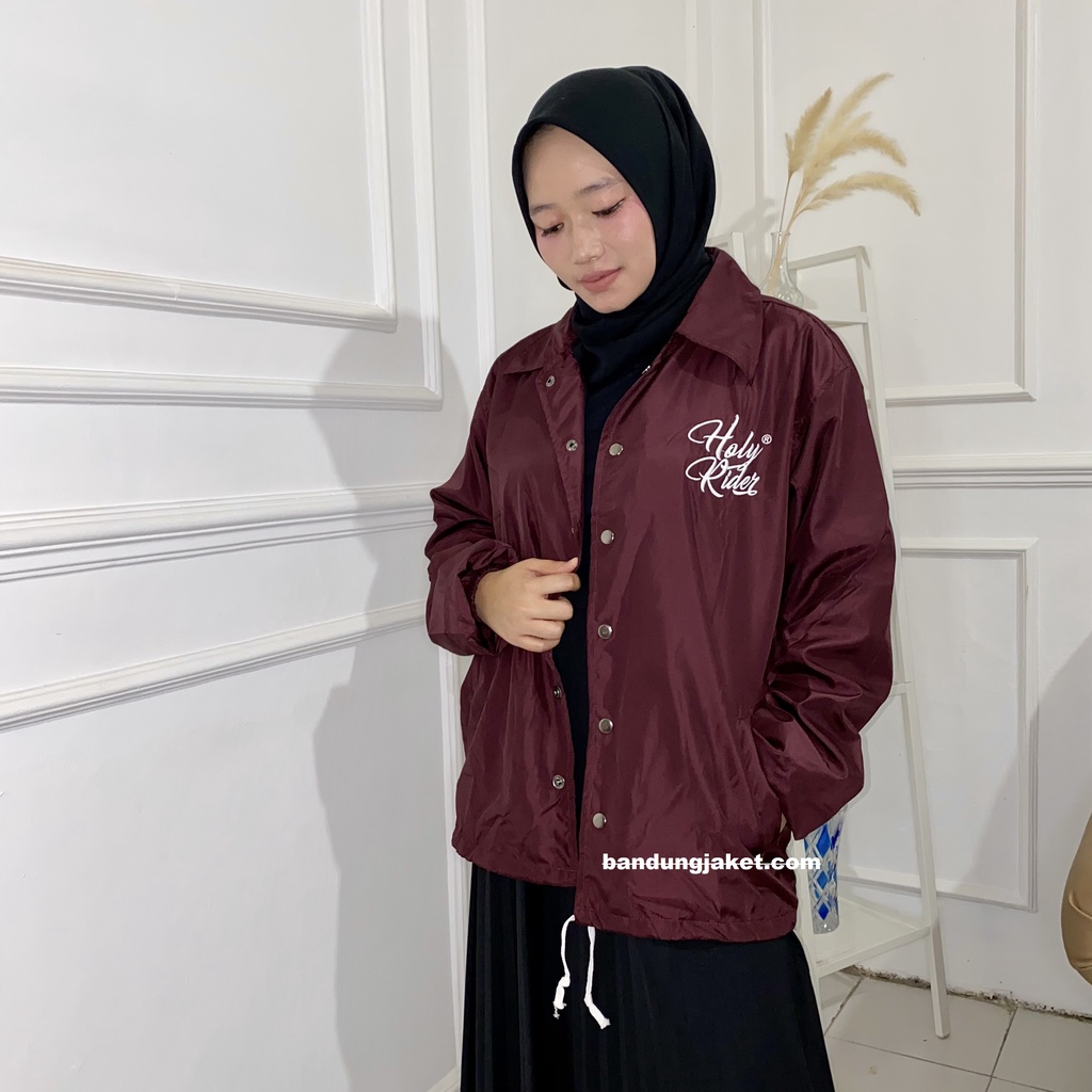 Coach Jacket holyrider  MMXXI BORDIR  MAROON II Jaket Coach model winbacker