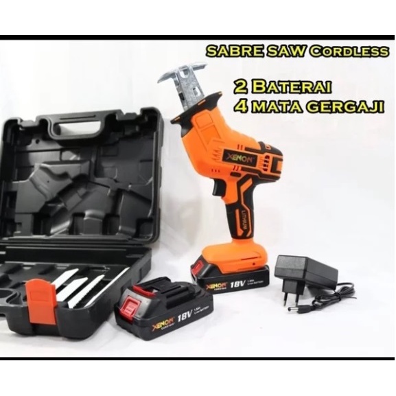 gergaji batrei xenon reciprocating cordless xenon