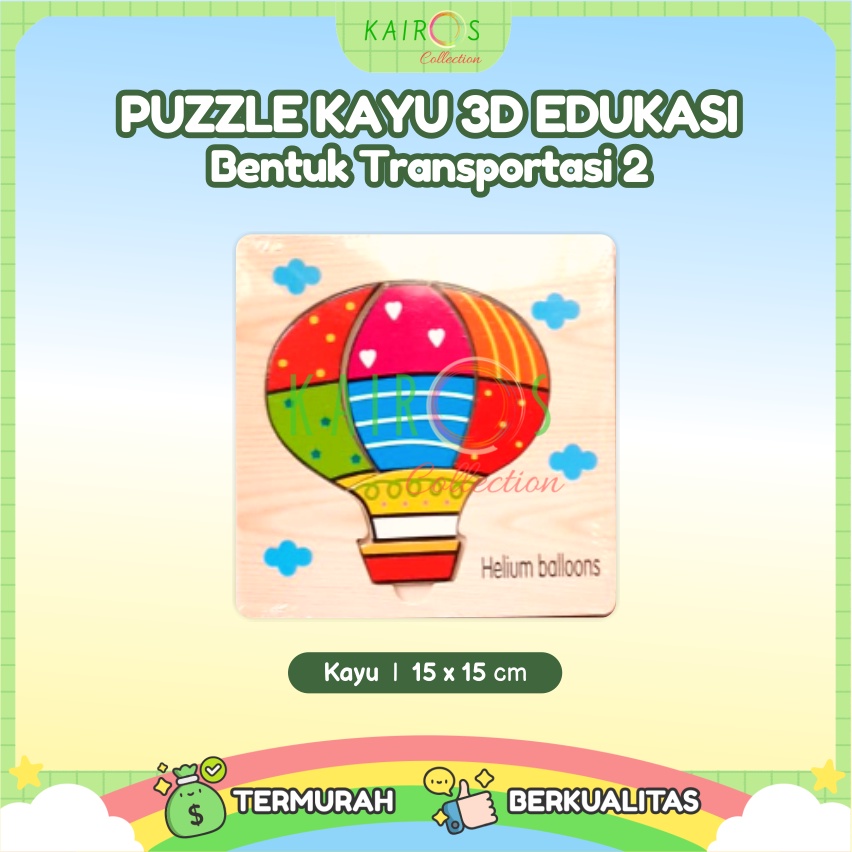 Puzzle Anak Kayu Belajar Transportasi 2