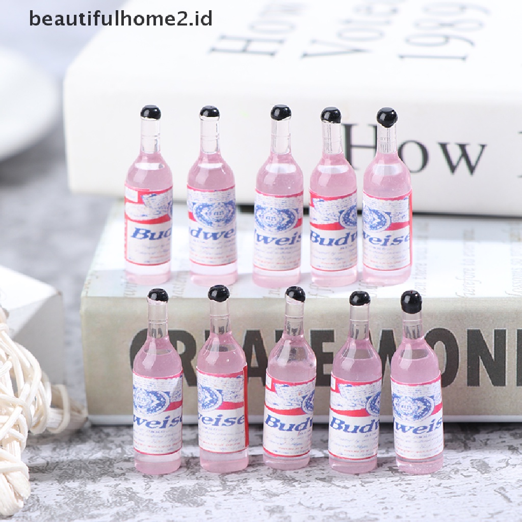 (Beautifulhome2.Id) 10pcs / Set Mainan Miniatur Botol Wine Bahan Resin Untuk Aksesoris Rumah Boneka 1 / 12