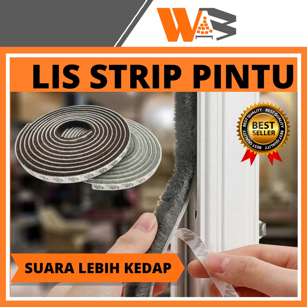 COD Lis Penutup Celah Pintu Strip Peredam Suara Brush Model Bulu Sealing 9 X 15 Mm 10M D90