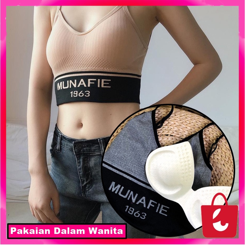 [Promo Terbaru]Sport Bra Munafie Motif Tanpa Kawat Pakaian Dalam Wanita Fashion Olahraga