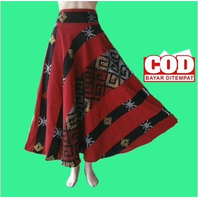 ROK PAYUNG TENUN PANJANG / TENUN JEPARA / TENUN TROSO / KAIN TENUN / ROK MUSLIM / BUSANA MUSLIM