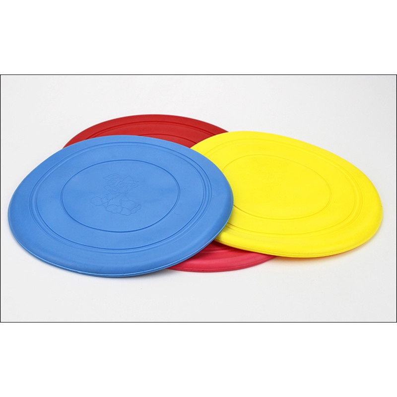 【Yayapet】17.5CM Mainan Anjing Lempar Tangkap Flying Frisbee Dog Play Outdoor Training Silikon Rubber Terbang Dog Toys Pet Mainan Hewan Piring