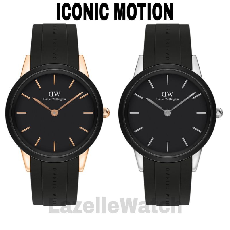 Jam Tangan Iconic Motion Pria Wanita Hitam Black Rubber Strap