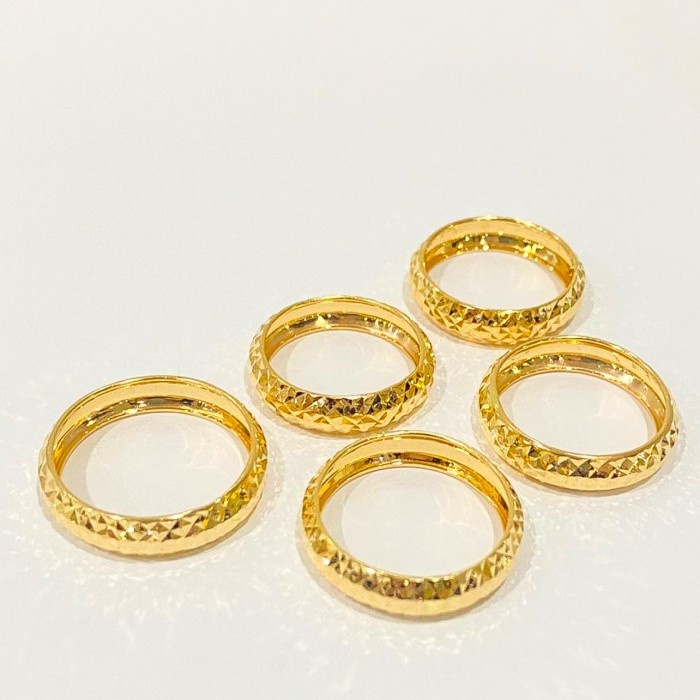 (BISA COD) cincin emas asli model shogun kadar 700 70% 18k 22 0,5gram 1gram 8 9 - 1gr