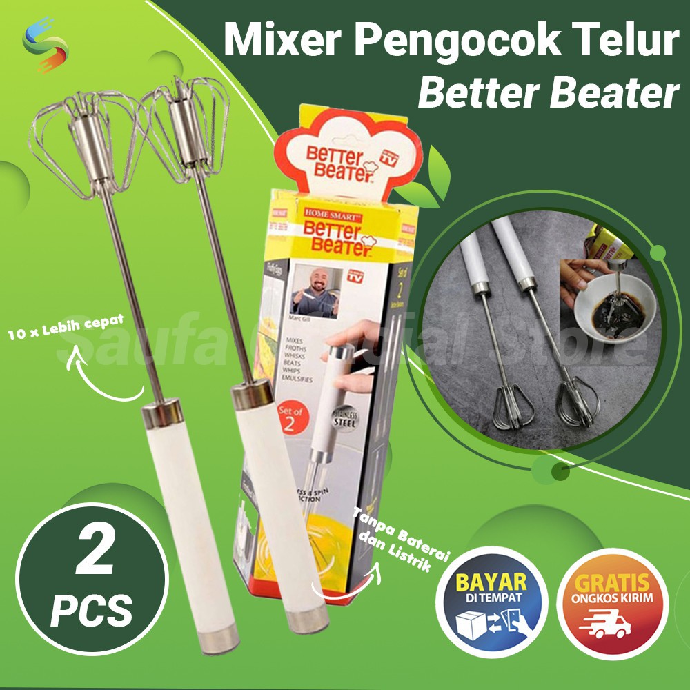 Better Beater Hand Mixer otomatis (Manual) harga 1 set isi 2pcs