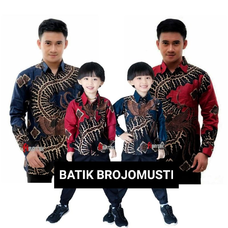 TERBARU Couple sweet || couple batik ayah dan anak cowok motif kelabang merah