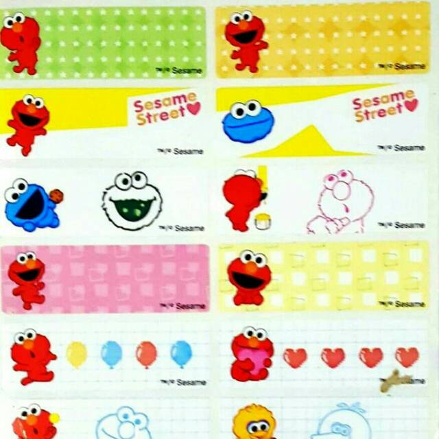 

Label nama anti air sticker waterproof Premium Elmo Ori