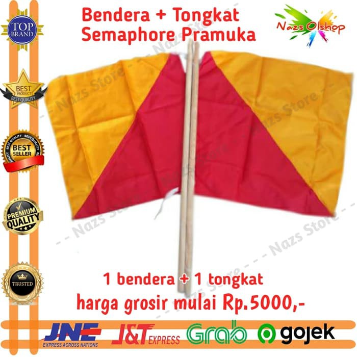 BlackPiinkMilitary Bendera dan Tongkat Semaphore / Semapur Pramuka