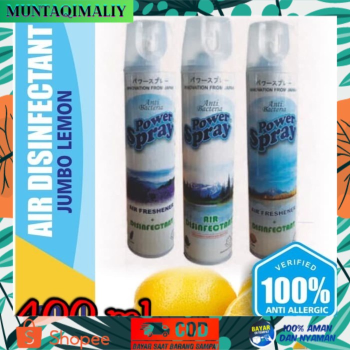 [TERBARU] Power Spray Air Disinfectant wangi Lemon
