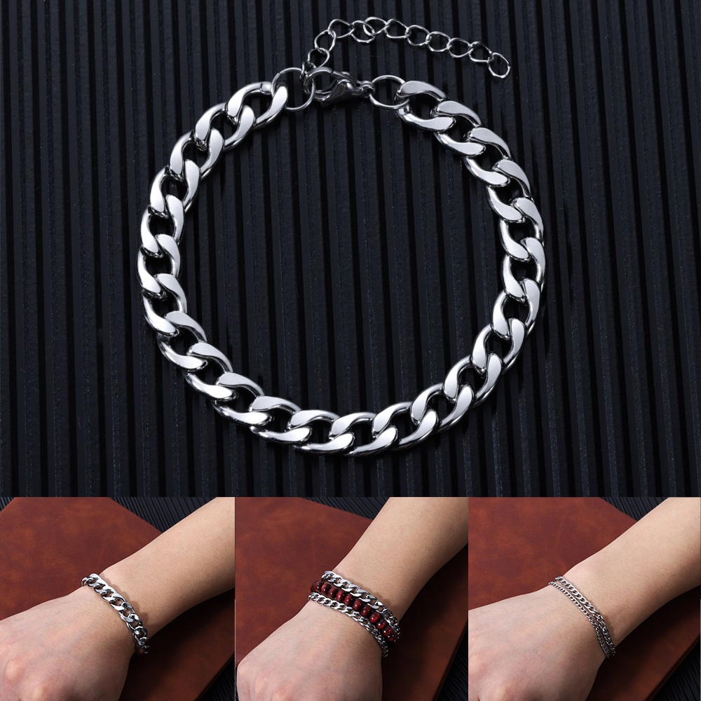 Gelang stainless steel halus yang sederhana dan bergaya