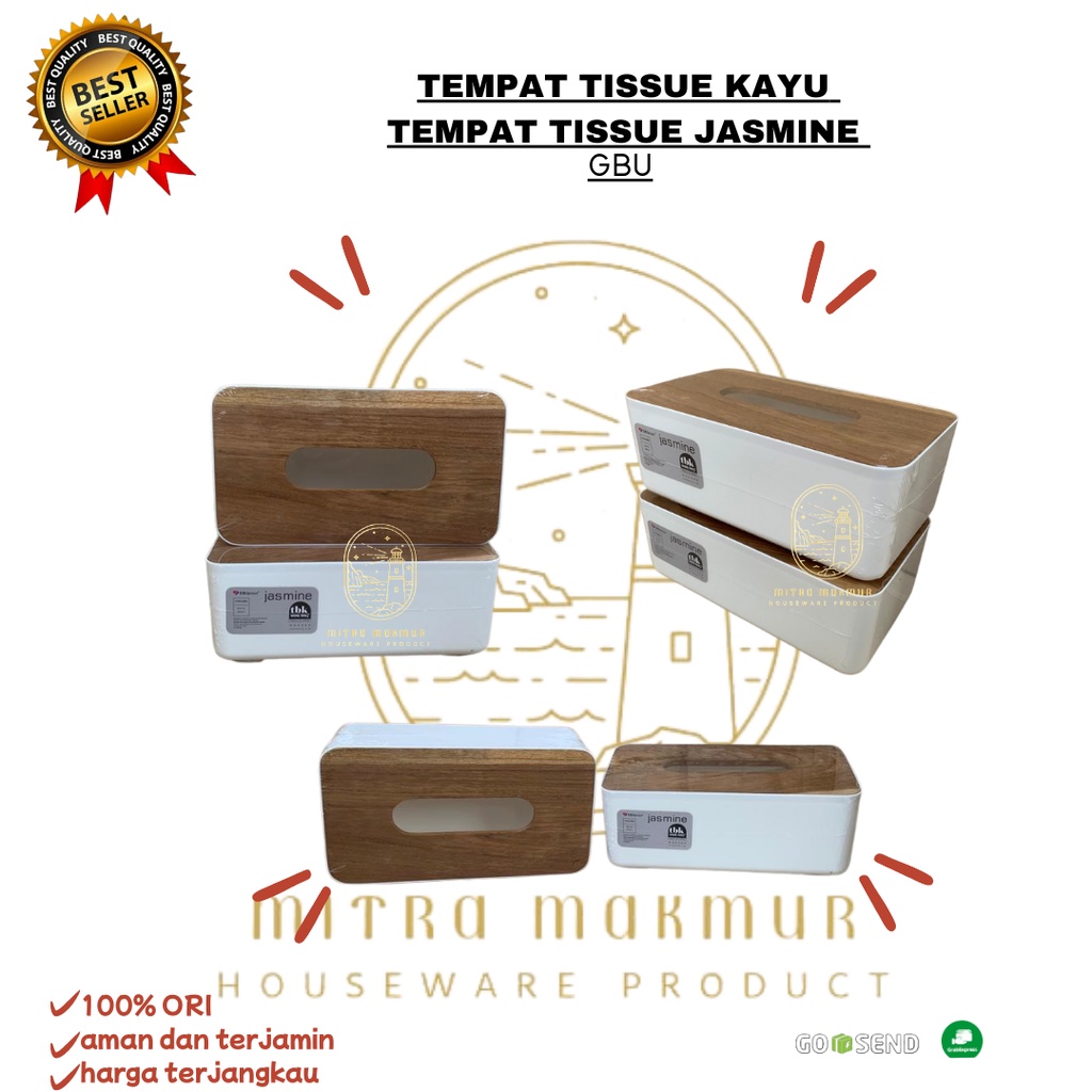 NEW!! TEMPAT TISSUE / KOTAK TISSUE / TISU PLASTIK DAN KAYU GBU PLAST