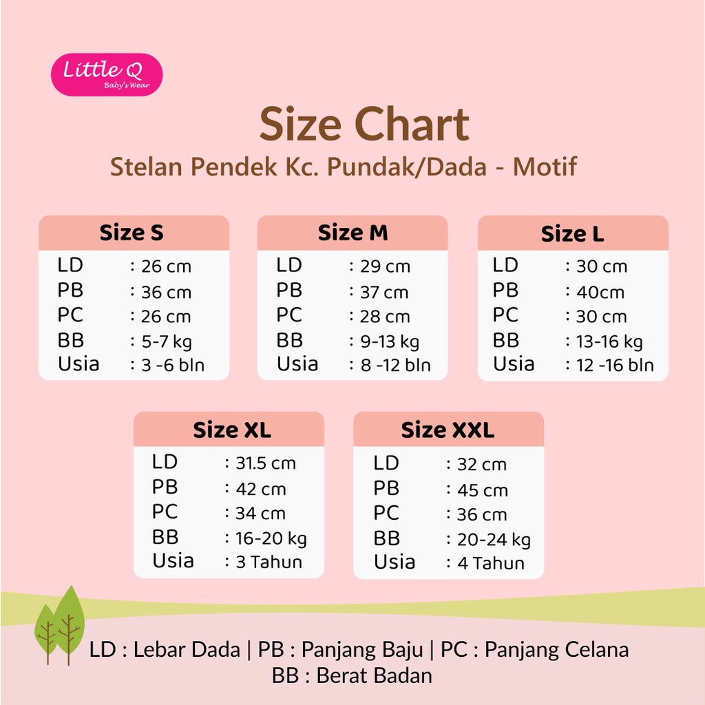 Little Q Setelan Oblong Pendek Print - Celana Pendek 3/4 (1 Setel)