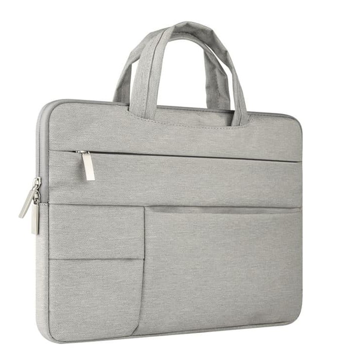 Tas Laptop Macbook Softcase Nylon Pocket Handstrap 13 inch - grey