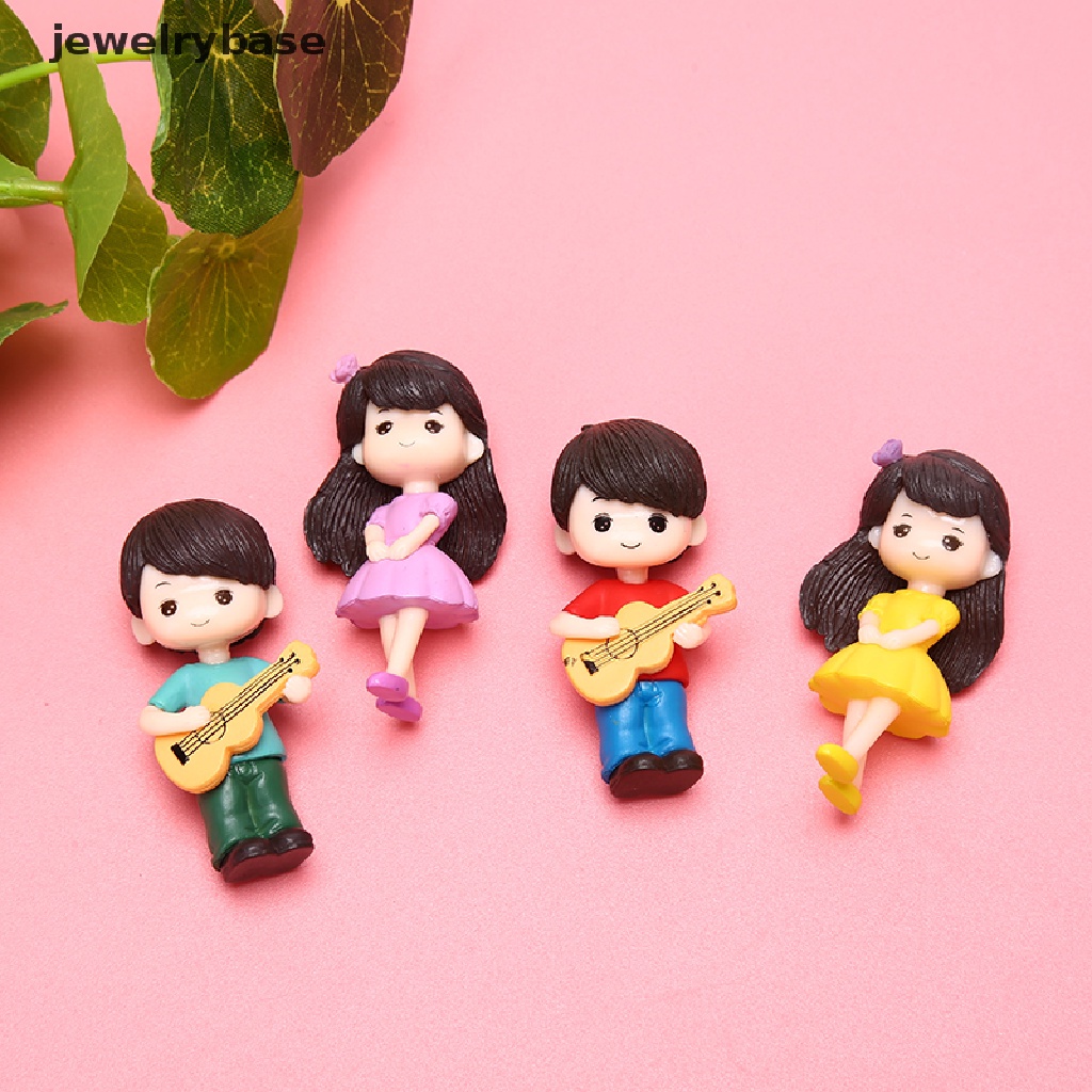 (jewelrybase) Set Miniatur Pasangan Gitar Untuk Dekorasi Taman / Rumah