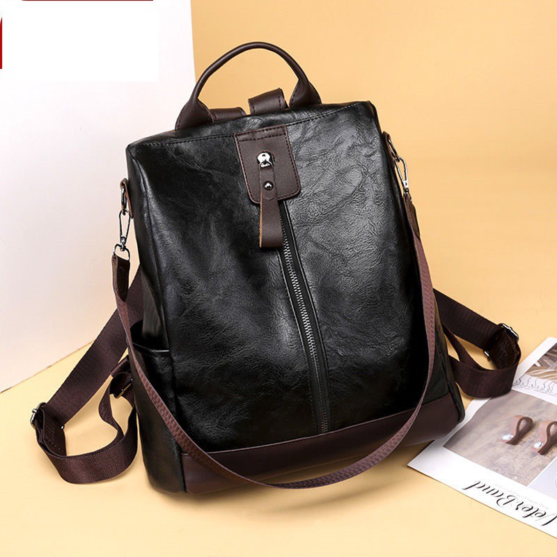 BJ2495 - BLACK/BROWN/GRAY/GREEN - TAS RANSEL BACKPACK KULIT SINTETIS FASHION WANITA BAGSTORE JAKARTA TERLARIS JT495 CR7551 BQ3087 LT1807