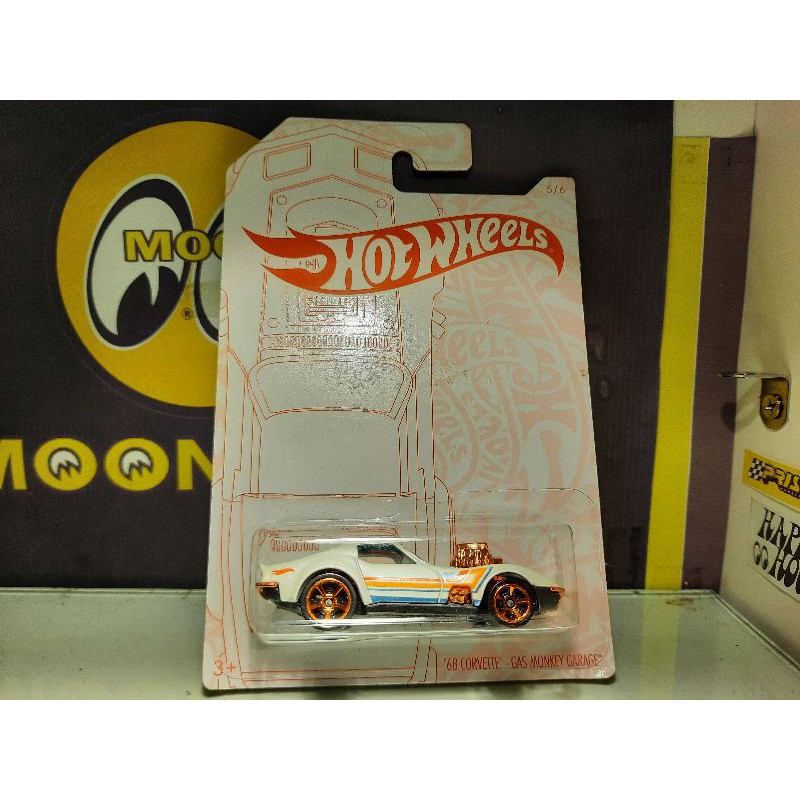 HOTWHEELS 68 CORVETTE GAS MONKEY GARAGE 52TH PEARL AND CHROME BUKAN BLACK GOLD