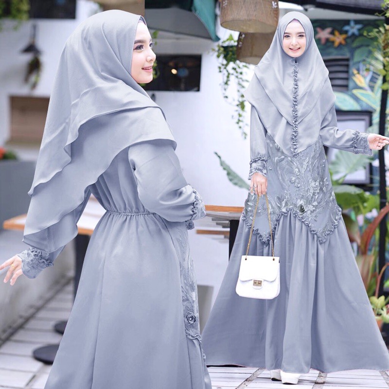 GAMIS SYAR’I AYUKA/ S-M, L, XL, XXL/ BRUKAT MEWAH / PESTA / SERAGAM