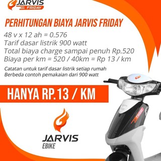  SEPEDA  LISTRIK  JARVIS  FRIDAY WARNA HITAM KECEPATAN 45 KM 