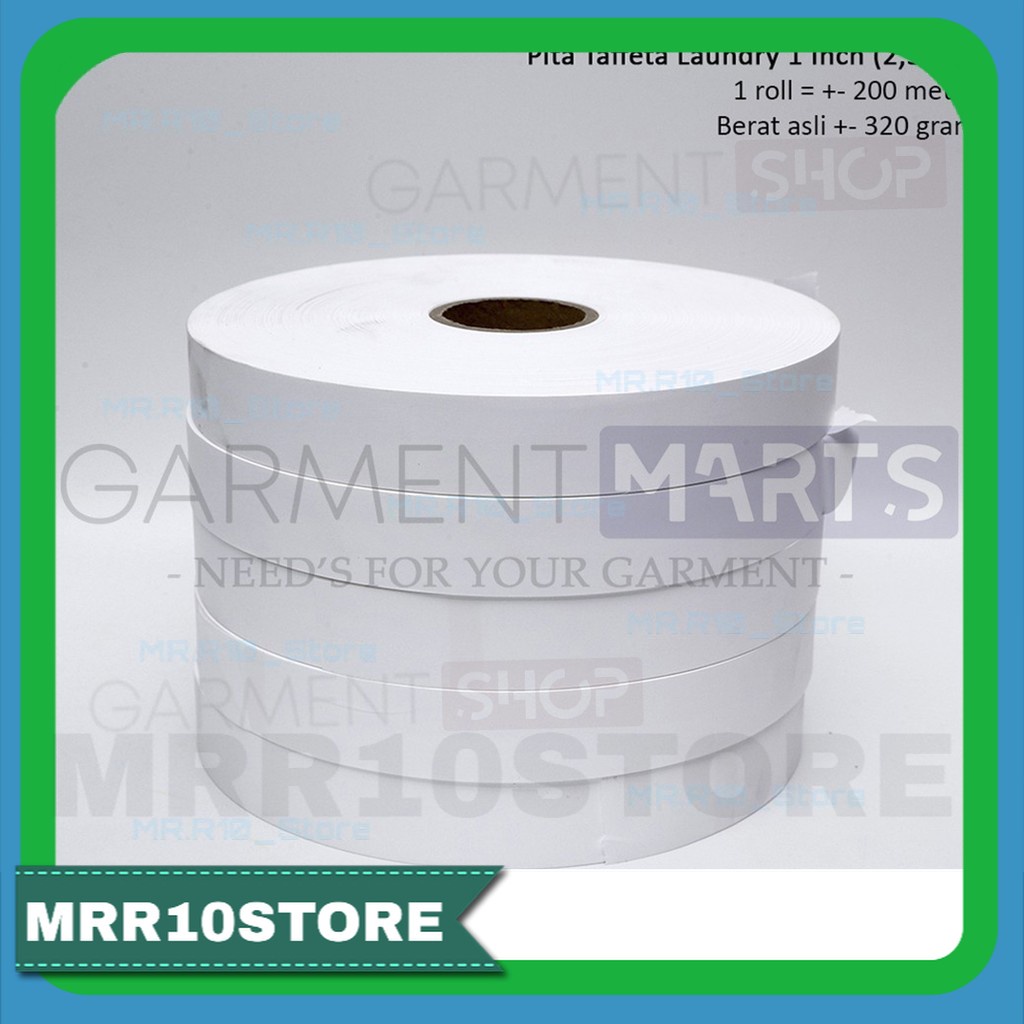 

Pita Laundry Taffeta Label Penanda Roll Kain Kertas 13 mm 200 meter