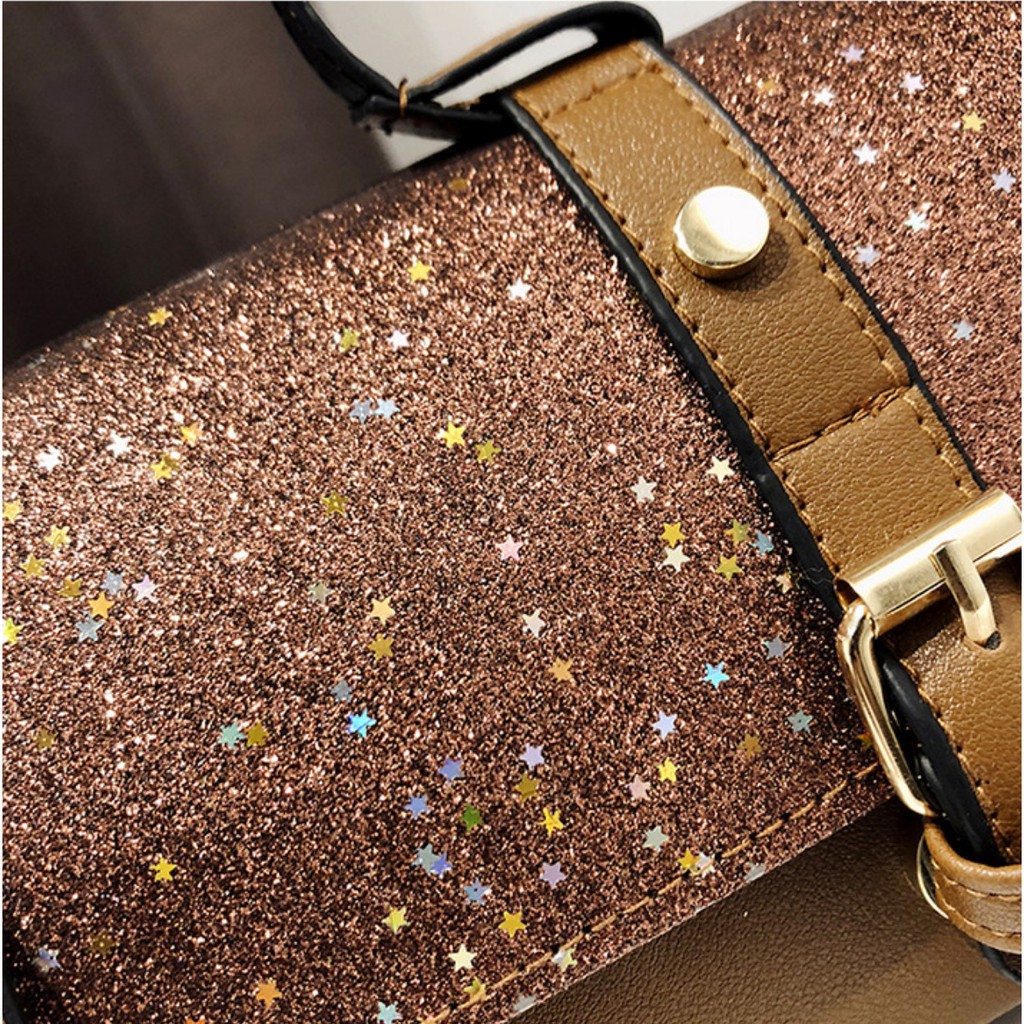 AND T03 Tas Selempang Wanita Tas Import Tas Slempang Tas Wanita Hand Bag Wanita Kulit PU Sequin