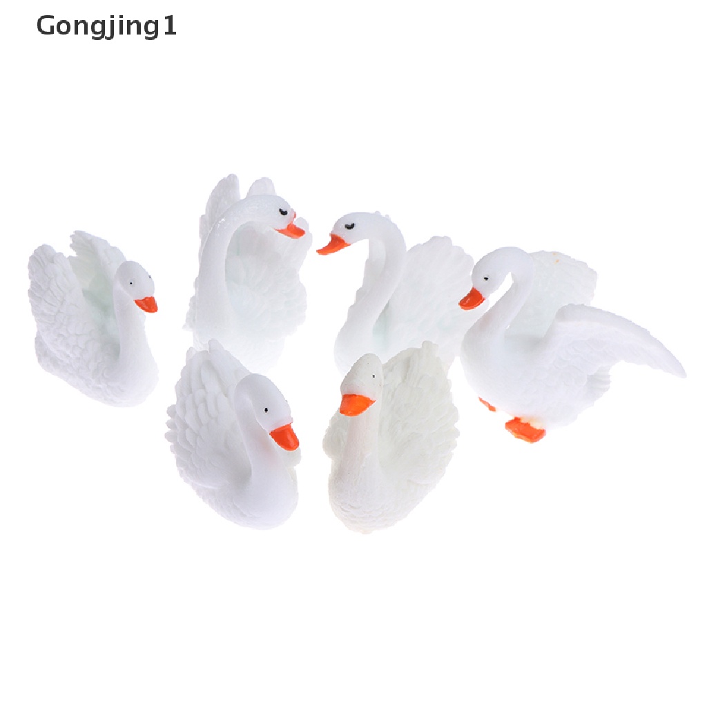Gongjing1 2 Pcs Miniatur Angsa Mini Untuk Dekorasi Taman Minifairy Gardenrumah DIY