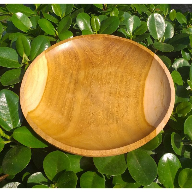 piring bulat/piring liuk 20cm.kayu jati