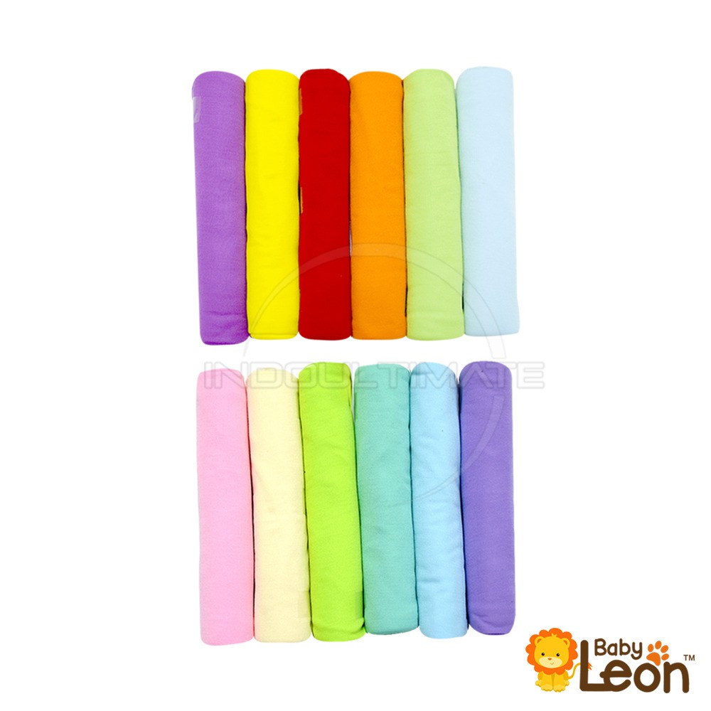 6Pcs Bedong Bayi Rainbow Polos JUMBO BABY LEON BC-209 (100x90 cm) Selimut Bayi Newborn Bedong Bayi