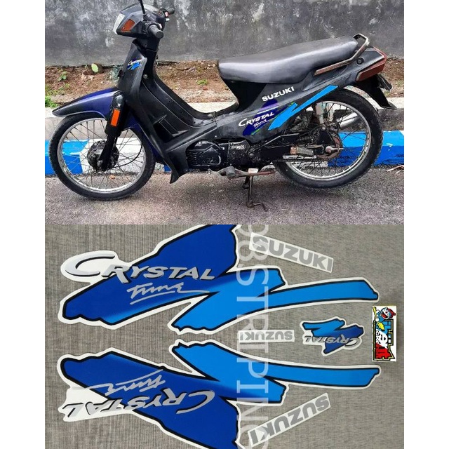 STRIPING CRYSTAL TUNE BIRU STIKER SUZUKI LIS STANDAR ORI