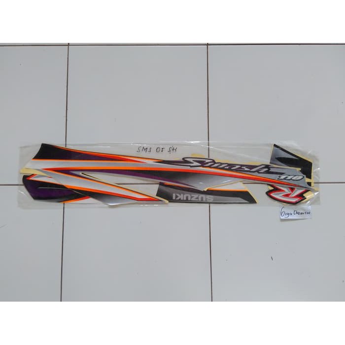 Striping Sticker Lis Suzuki Smash 110 2005 2006 Hitam Silver