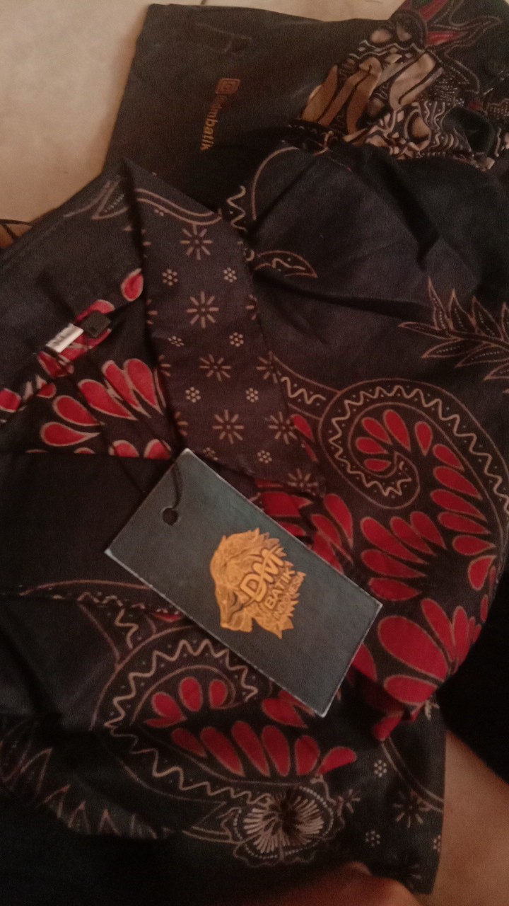 Set Couple Tunik Batik Black Damis