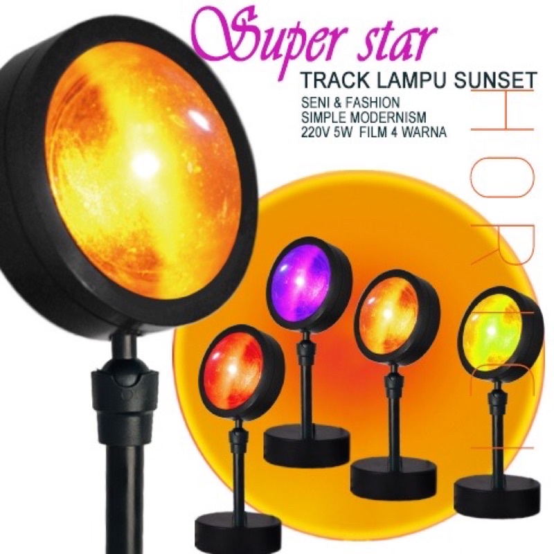 Lampu Sunset Proyektor Lampu Tidur Fill Light Hias Background Foto