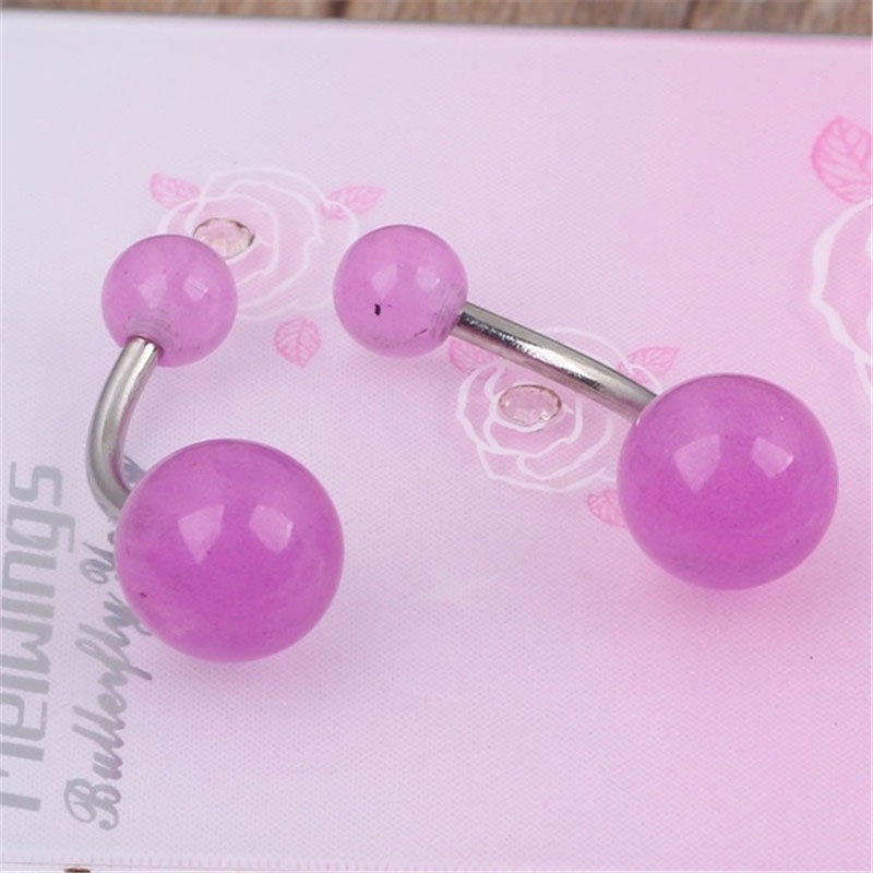 1pc Anting Tindik Perut/Pusar Bahan Stainless Steel Akrilik Luminous Dengan Untuk Wanita