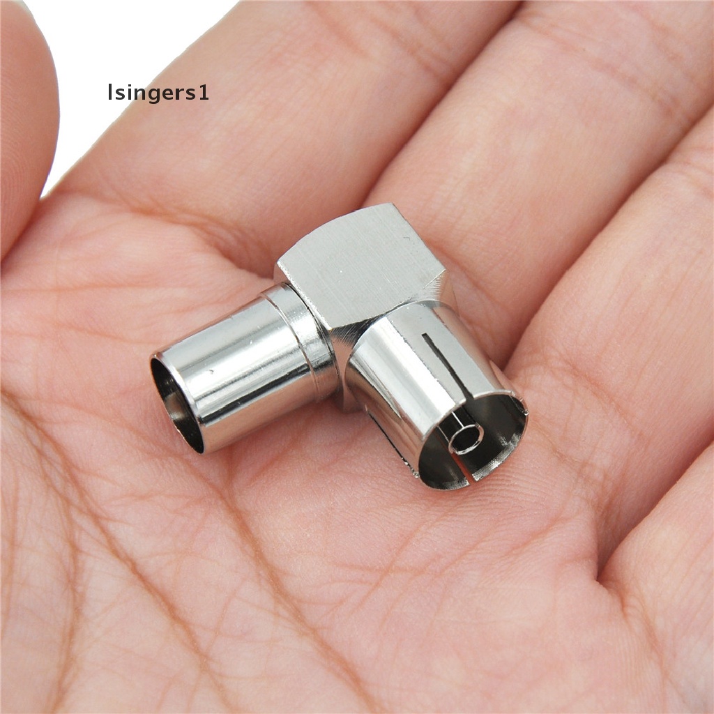 (lsingers1) Adapter Plug RF Sudut Kanan Ke Socket Untuk Kabel Coax Aerial TV