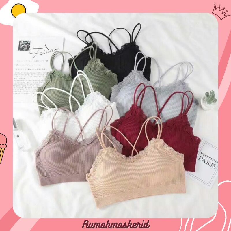 (RM 10) Bra tanpa kawat. BH push up bra kekinian Bra renda korea